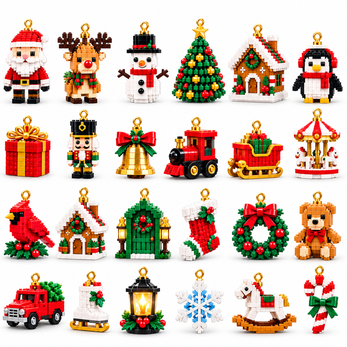 ⏳ Letzter Tag, um 49 % zu sparen – 🎄 24-Tage-Mini-Weihnachtsdeko-Adventskalender | 24 einzigartige, festliche Bausets mit Aufhängeschlaufen – perfekt zum Schmücken von Weihnachtsbäumen, Kränzen und festlichen Dekorationen 🧱
