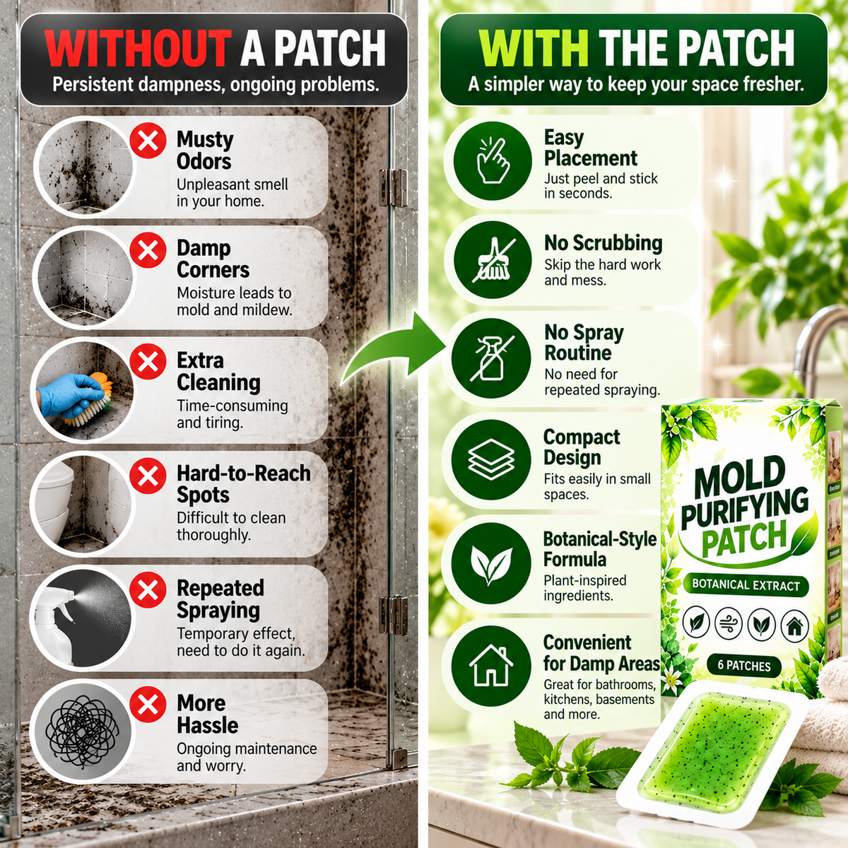 upsell-Botanische Schimmelentferner-Pflaster-1 Packung = 6 Stück (Copy)