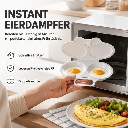 🎉 TOP-ANGEBOT💥 2-Eier-Mikrowellenkocher – Frühstück in Minuten!