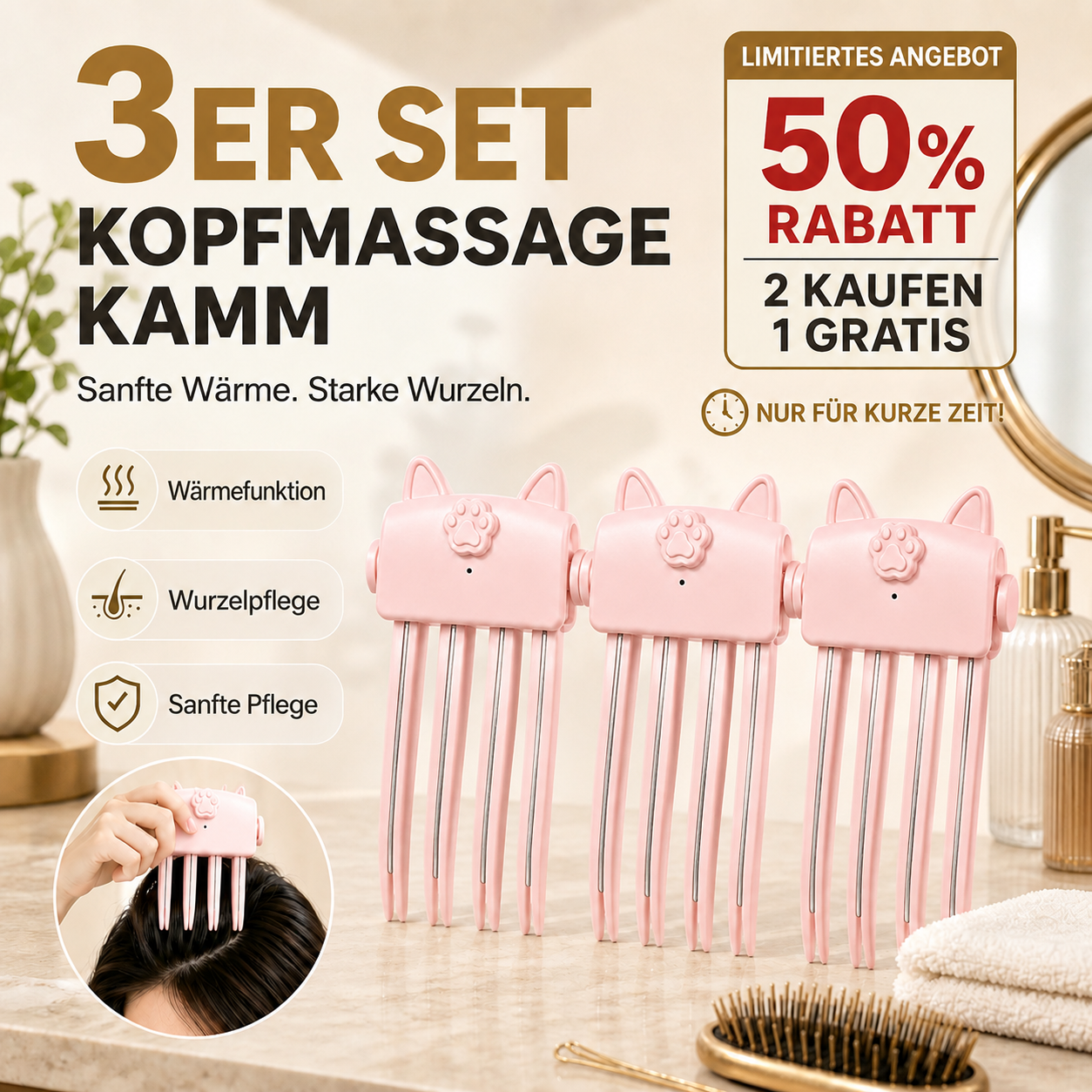 🔥50% RABATT🔥Über 50.000 Stück verkauft!🪮Volumen-Clip für Haarwurzeln – Sofortiges Volumen ohne Hitze, keine Abdrücke, leicht & bequem💁‍♀️