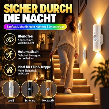 🌈 Intelligente LED-Nachtleuchte mit Bewegungssensor, dimmbare RGB-Wandlampe mit Farbwechsel, USB-aufladbares Ambientelicht mit Farbverlauf und magnetischer Klebebefestigung für Schlafzimmer, Flur und Eingangsbereich – stilvolle Wohnbeleuchtung