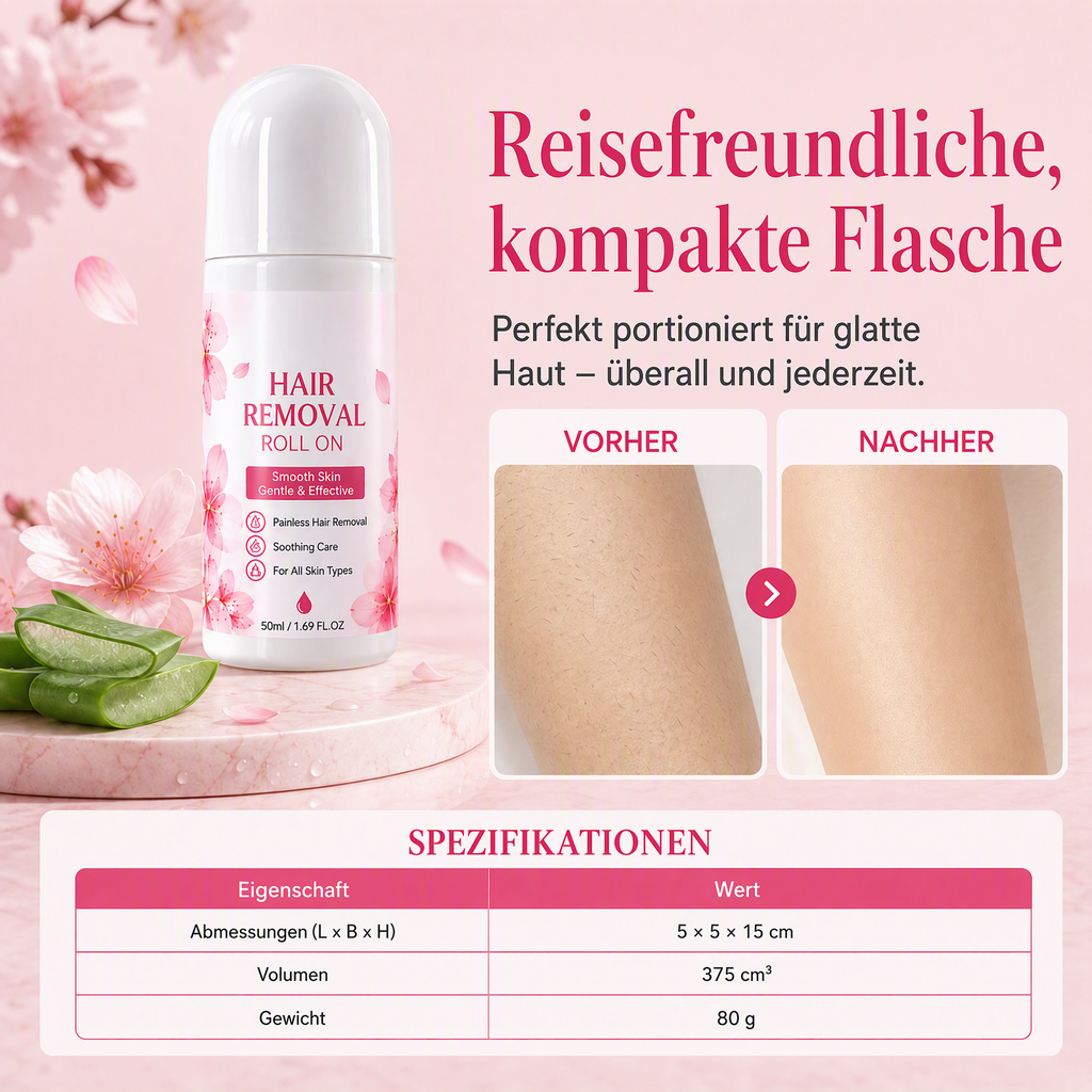 Sanfter Roll-On zur schonenden Körperhaarentfernung