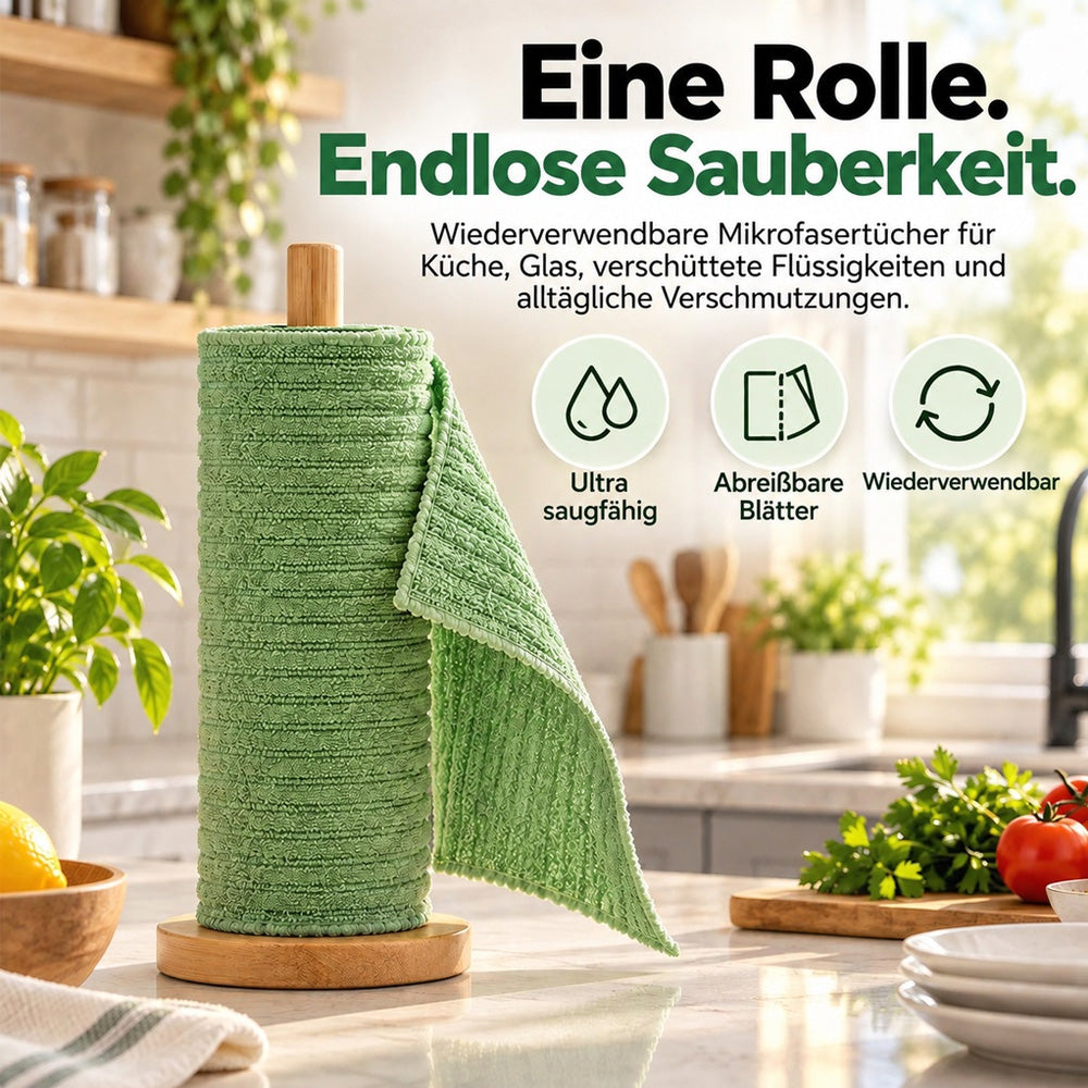 🔥 50 % RABATT🔥🔥 Solange der Vorrat reicht –Mehr kaufen, mehr geschenkt ! 🎉 Abreißbares Mikrofaser-Reinigungstuch auf Rolle