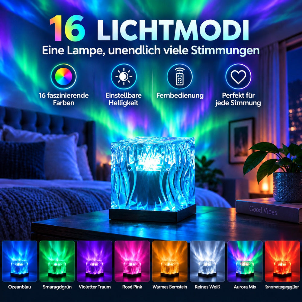 💥2026 Aktion: 50% Rabatt💥Nordlicht-Traum Projektor 2026 – 16-Farben-Aurora-Lampe, stimmungsvolle Beleuchtung für Schlafzimmer, moderne Deko-Leuchte für Zuhause -Remifa®