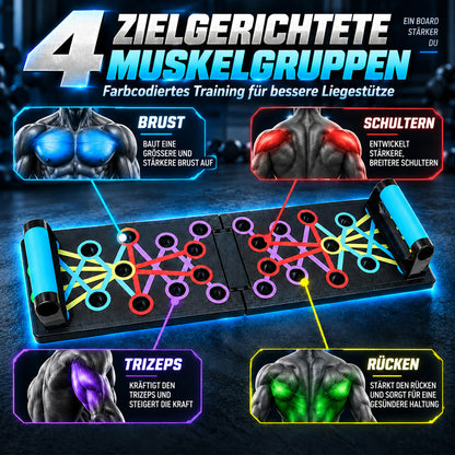 Faltbares und multifunktionales Liegestützbrett fürs Training
