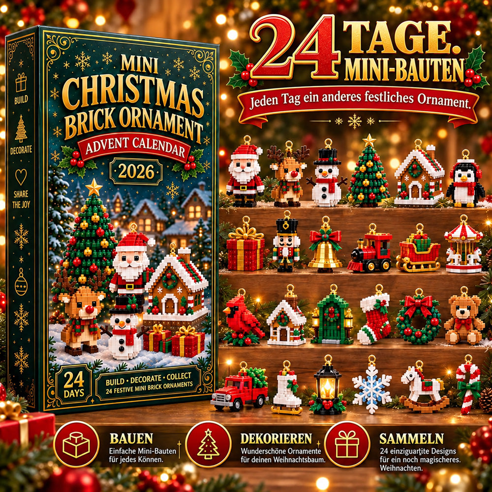 ⏳ Letzter Tag, um 49 % zu sparen – 🎄 24-Tage-Mini-Weihnachtsdeko-Adventskalender | 24 einzigartige, festliche Bausets mit Aufhängeschlaufen – perfekt zum Schmücken von Weihnachtsbäumen, Kränzen und festlichen Dekorationen 🧱
