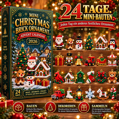 ⏳ Letzter Tag, um 49 % zu sparen – 🎄 24-Tage-Mini-Weihnachtsdeko-Adventskalender | 24 einzigartige, festliche Bausets mit Aufhängeschlaufen – perfekt zum Schmücken von Weihnachtsbäumen, Kränzen und festlichen Dekorationen 🧱