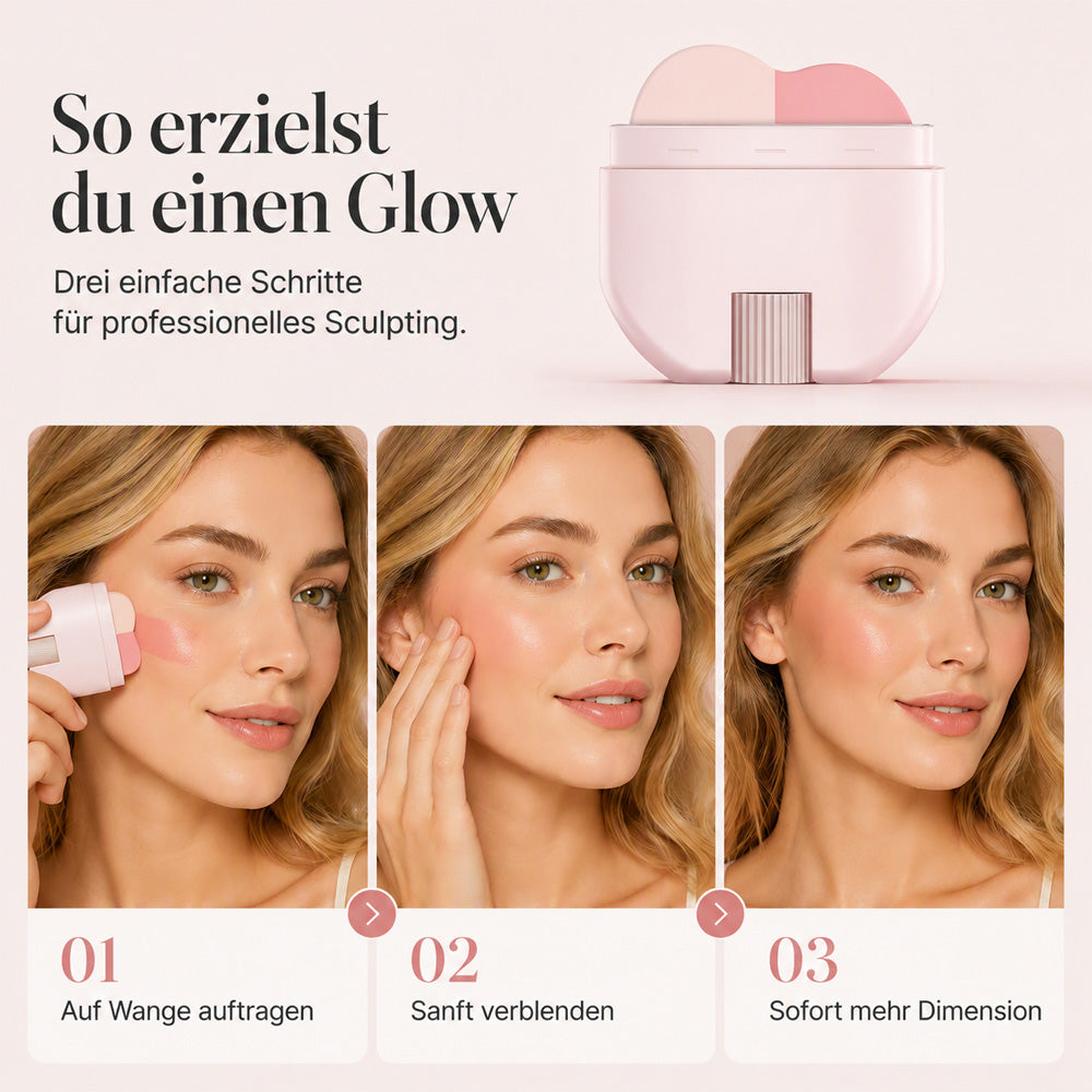 🌟2‑in‑1 Highlighter‑ und Rouge‑à‑Joues‑Stick, langanhaltend, natürlicher strahlender Teint in einem Handgriff