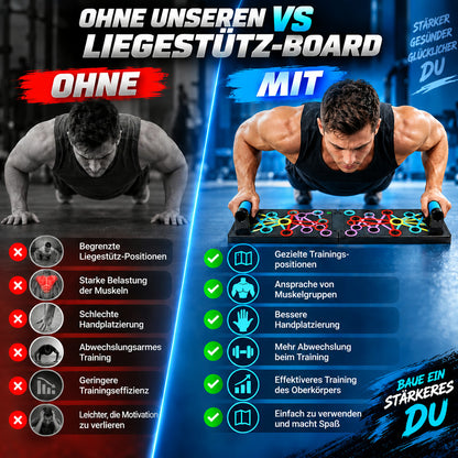Faltbares und multifunktionales Liegestützbrett fürs Training