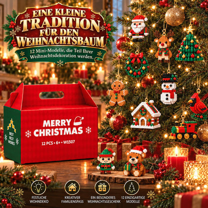 ⏳ Nur heute 49 % sparen – 🎄 12-Tage-Mini-Weihnachts-Bauset zum Selberbauen | 12 einzigartige, festliche Bausets mit Aufhängeschlaufen – perfekt zum Schmücken von Weihnachtsbäumen, Kränzen und festlichen Dekorationen 🧱