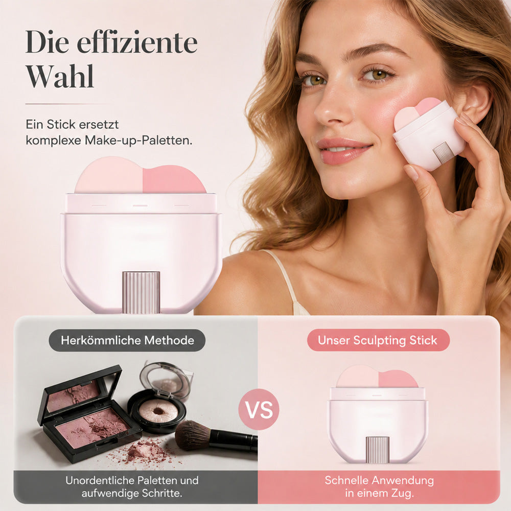 🌟2‑in‑1 Highlighter‑ und Rouge‑à‑Joues‑Stick, langanhaltend, natürlicher strahlender Teint in einem Handgriff