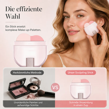 🌟2‑in‑1 Highlighter‑ und Rouge‑à‑Joues‑Stick, langanhaltend, natürlicher strahlender Teint in einem Handgriff