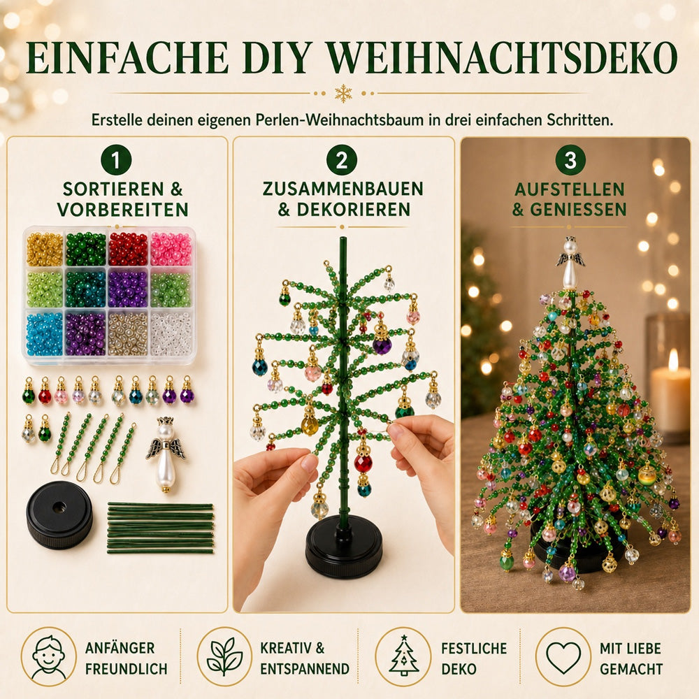 🎄✨ DIY Perlen-Weihnachtsbaum-Set – 🎅 Gestalte deine eigene funkelnde Weihnachtsdekoration