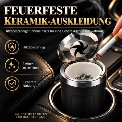 Drehbarer Aschenbecher für das Auto mit Keramik-Innenbehälter