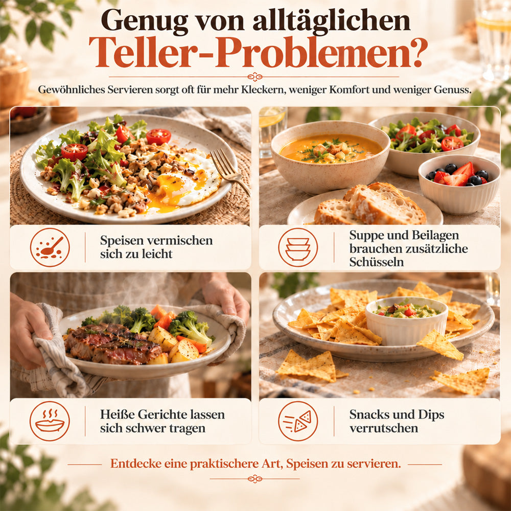 🍽️ Retro-Keramik-Auflaufform mit Fächereinteilung und Einzelgriff