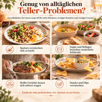 🍽️ Retro-Keramik-Auflaufform mit Fächereinteilung und Einzelgriff