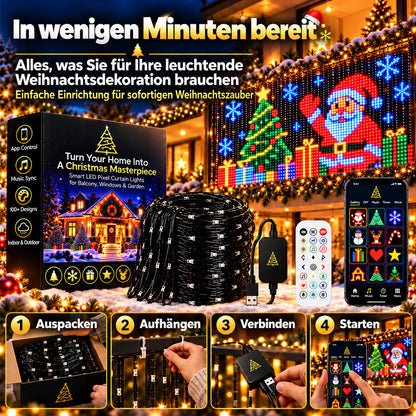 💥 NUR FÜR KURZE ZEIT 50 % RABATT! 🎄 Intelligente, animierte Weihnachtsbeleuchtung 📱 Mehrere Lichter verbinden und per App ein gemeinsames Lichtmuster steuern ✨ Lass es leuchten und genieße den Weihnachtszauber