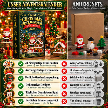 ⏳ Letzter Tag, um 49 % zu sparen – 🎄 24-Tage-Mini-Weihnachtsdeko-Adventskalender | 24 einzigartige, festliche Bausets mit Aufhängeschlaufen – perfekt zum Schmücken von Weihnachtsbäumen, Kränzen und festlichen Dekorationen 🧱