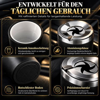 Drehbarer Aschenbecher für das Auto mit Keramik-Innenbehälter