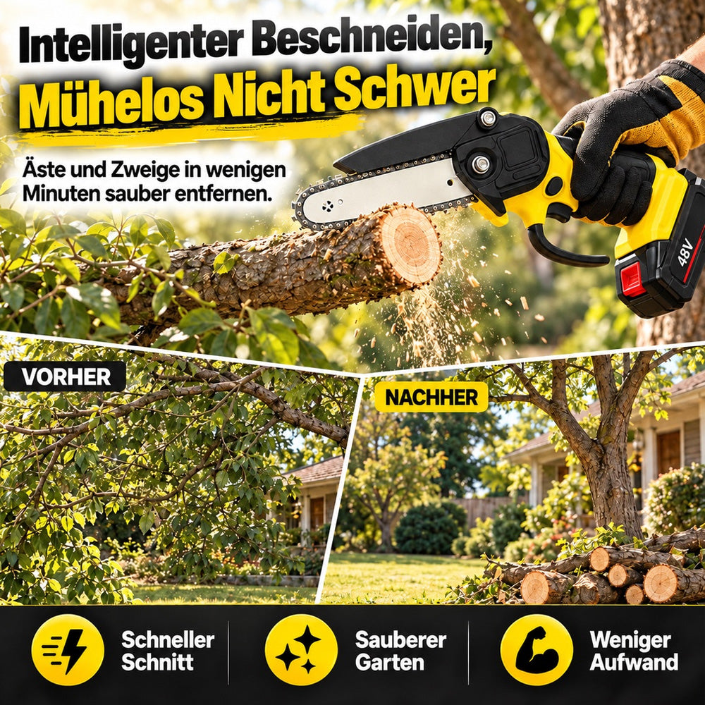 🔥 50 % Rabatt+Kostenloser Versand ! Mini-Elektrosäge mit Sicherheitsschloss – Klein, aber kraftvoll! ✋️ Einhandbedienung, Sicherheitsschutz, 48V Akku ⚡ Limitiertes Angebot ⏳