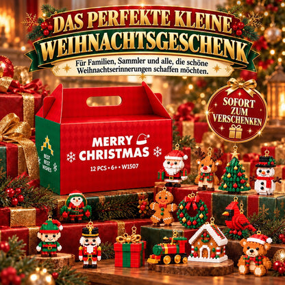 ⏳ Nur heute 49 % sparen – 🎄 12-Tage-Mini-Weihnachts-Bauset zum Selberbauen | 12 einzigartige, festliche Bausets mit Aufhängeschlaufen – perfekt zum Schmücken von Weihnachtsbäumen, Kränzen und festlichen Dekorationen 🧱