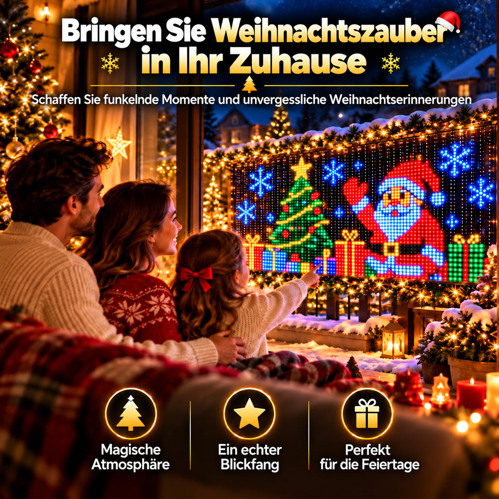 💥 NUR FÜR KURZE ZEIT 50 % RABATT! 🎄 Intelligente, animierte Weihnachtsbeleuchtung 📱 Mehrere Lichter verbinden und per App ein gemeinsames Lichtmuster steuern ✨ Lass es leuchten und genieße den Weihnachtszauber