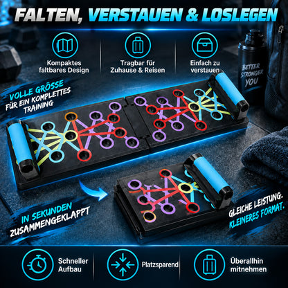 Faltbares und multifunktionales Liegestützbrett fürs Training