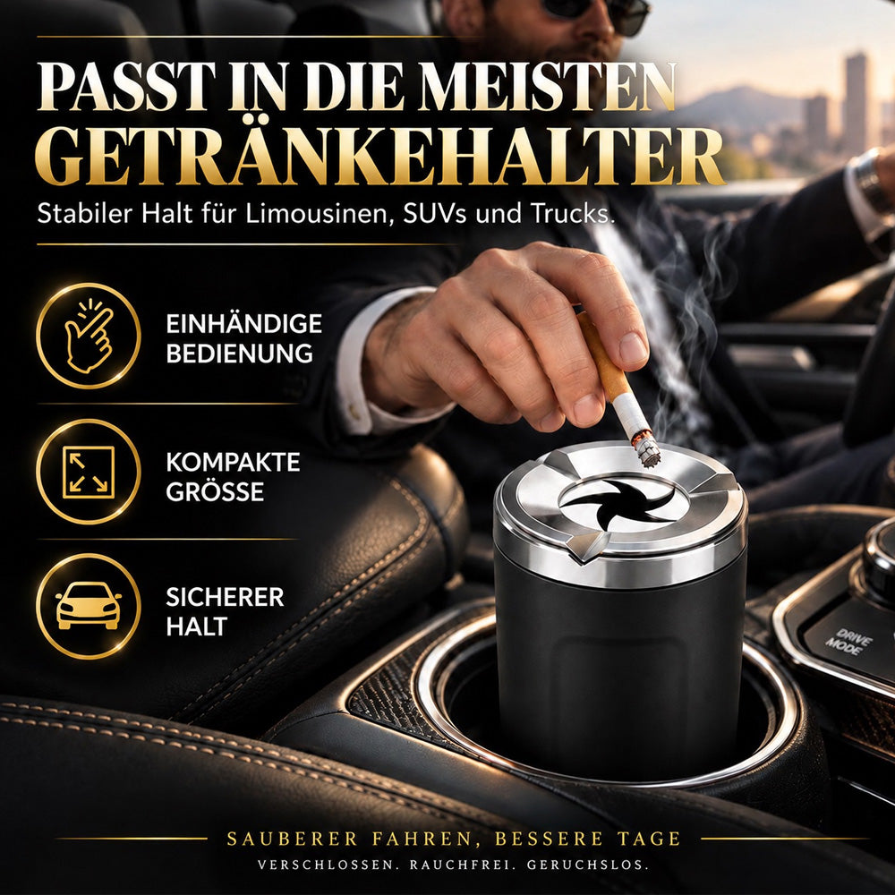 Drehbarer Aschenbecher für das Auto mit Keramik-Innenbehälter