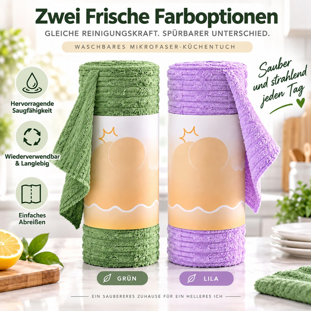🔥 50 % RABATT🔥🔥 Solange der Vorrat reicht –Mehr kaufen, mehr geschenkt ! 🎉 Abreißbares Mikrofaser-Reinigungstuch auf Rolle