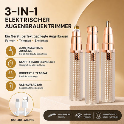 upsell-✨3-in-1 elektrischer Beauty-Trimmer – mit Wechselaufsätzen für Augenbrauen, Gesicht & Detailpflege – für einen gepflegten Look jederzeit und überall 🌍✨