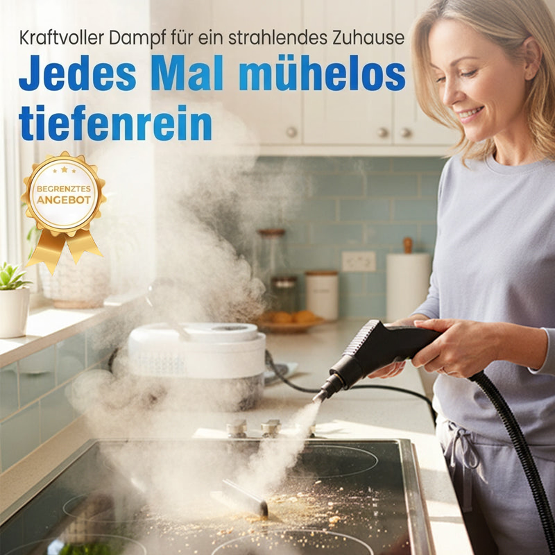 📢📢50 % Rabatt und versandkostenfrei !!!⏰Hochdruck-Dampfreiniger mit LCD-Display｜Vielseitig für Zuhause, Auto & Küche｜Effektiv gegen Fett & Bakterien✨