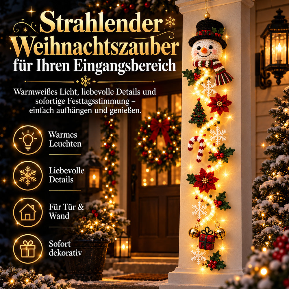 ⏳ Letzter Tag! 49 % Rabatt – 🎄✨🎅 MerryCascade™ Leuchtender Weihnachtstürhänger