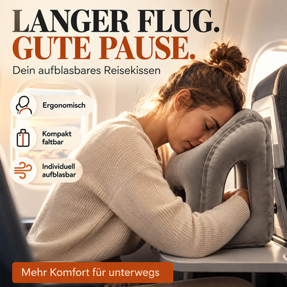 🔥50 % RABATT🌬️✈️😴 Tragbares, aufblasbares, ergonomisches Reisekissen: Genießen Sie jederzeit und überall einen angenehmen Schlaf 🧳💤