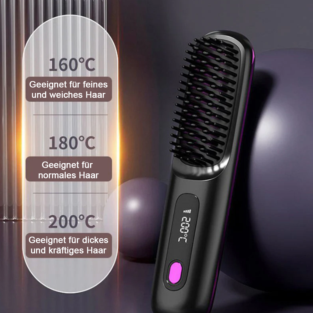 💖Neujahrs-Sonderangebot: 50 % Rabatt💖 Kabelloser, keramisch beheizter Haarglätter-Kamm -Remifa®