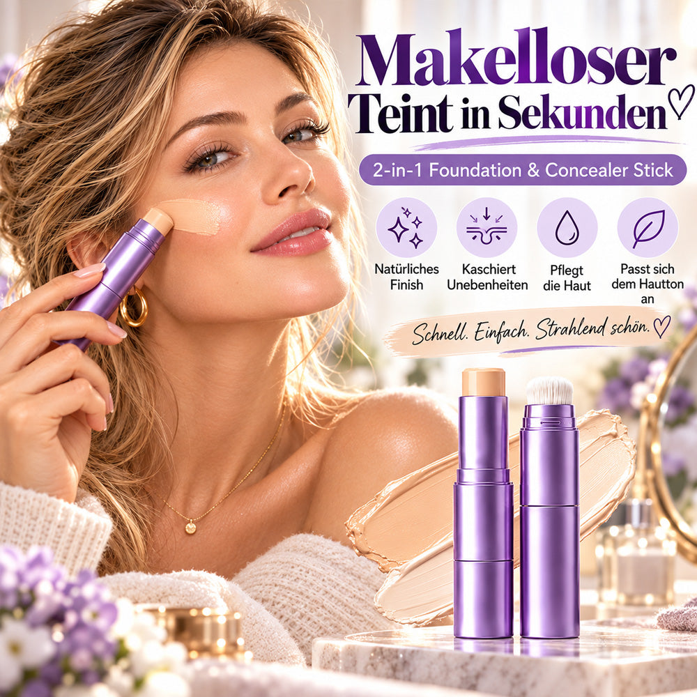 🌿 2-in-1 Foundation-Stick mit Farbwechsel, cremige Textur für ein geschmeidiges Hautgefühl