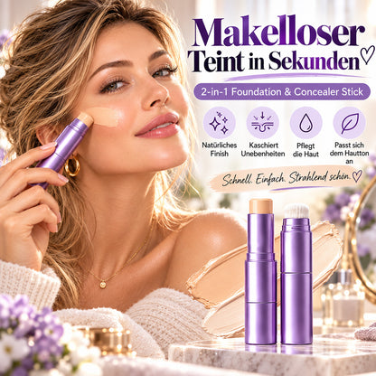 🌿 2-in-1 Foundation-Stick mit Farbwechsel, cremige Textur für ein geschmeidiges Hautgefühl