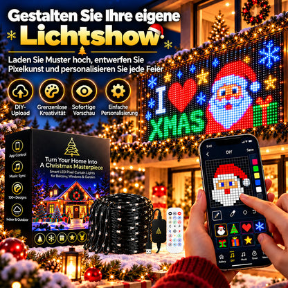 💥 NUR FÜR KURZE ZEIT 50 % RABATT! 🎄 Intelligente, animierte Weihnachtsbeleuchtung 📱 Mehrere Lichter verbinden und per App ein gemeinsames Lichtmuster steuern ✨ Lass es leuchten und genieße den Weihnachtszauber