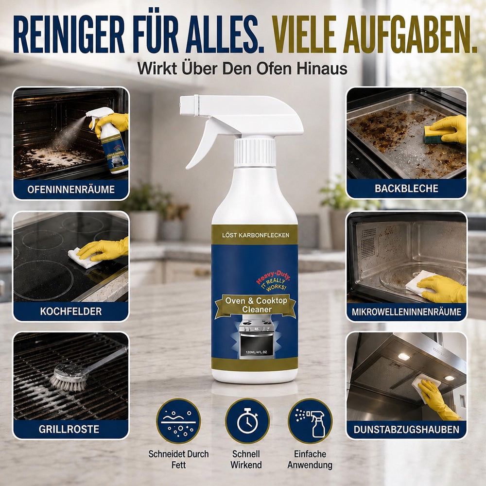 💥 LETZTER TAG｜50 % RABATT 🌻Hochwirksames Backofen- & Herdplatten-Reinigungsspray
