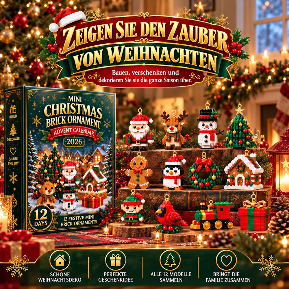 ⏳ Letzter Tag, um 49 % zu sparen ⏳ – 🎄 12-Tage-Mini-Weihnachtsdeko-Adventskalender | 12 einzigartige, festliche Bausets mit Aufhängeschlaufen – perfekt zum Schmücken von Weihnachtsbäumen, Kränzen und festlichen Dekorationen 🧱