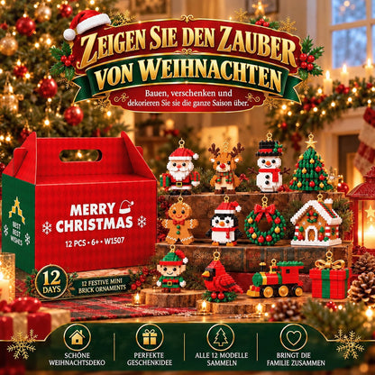 ⏳ Nur heute 49 % sparen – 🎄 12-Tage-Mini-Weihnachts-Bauset zum Selberbauen | 12 einzigartige, festliche Bausets mit Aufhängeschlaufen – perfekt zum Schmücken von Weihnachtsbäumen, Kränzen und festlichen Dekorationen 🧱