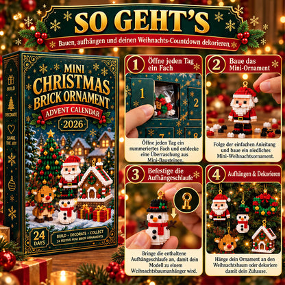 ⏳ Letzter Tag, um 49 % zu sparen – 🎄 24-Tage-Mini-Weihnachtsdeko-Adventskalender | 24 einzigartige, festliche Bausets mit Aufhängeschlaufen – perfekt zum Schmücken von Weihnachtsbäumen, Kränzen und festlichen Dekorationen 🧱