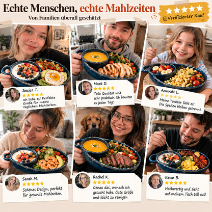 🍽️ Retro-Keramik-Auflaufform mit Fächereinteilung und Einzelgriff