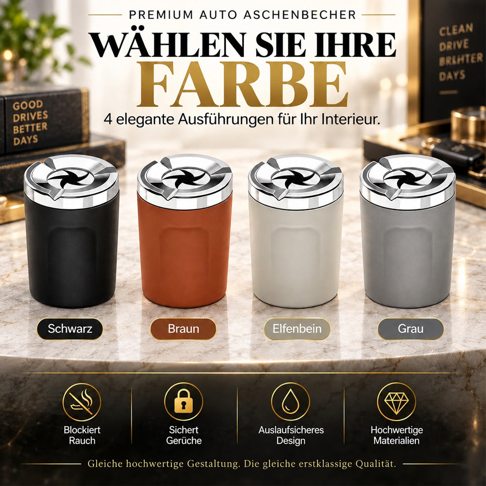 Drehbarer Aschenbecher für das Auto mit Keramik-Innenbehälter