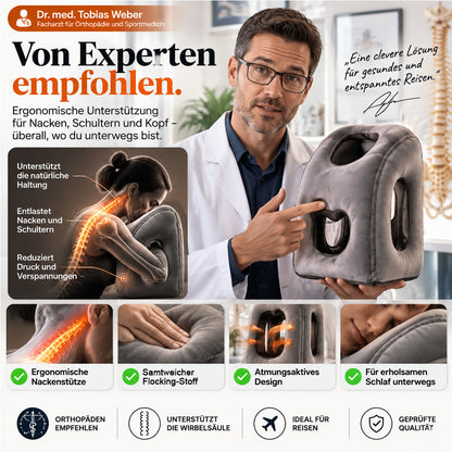 🔥50 % RABATT🌬️✈️😴 Tragbares, aufblasbares, ergonomisches Reisekissen: Genießen Sie jederzeit und überall einen angenehmen Schlaf 🧳💤
