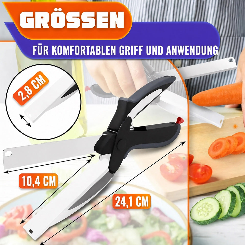 🧑‍🍳 2-in-1-Küchenschere für Lebensmittel – Schneideschere aus Edelstahl mit Sicherheitsverschluss