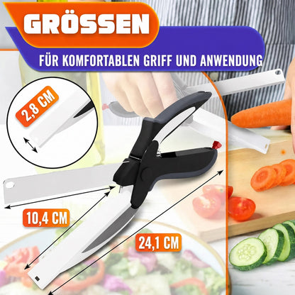 🧑‍🍳 2-in-1-Küchenschere für Lebensmittel – Schneideschere aus Edelstahl mit Sicherheitsverschluss