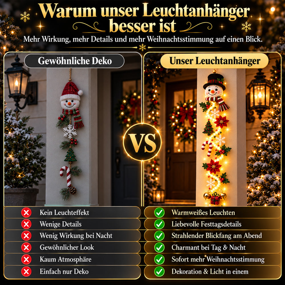 ⏳ Letzter Tag! 49 % Rabatt – 🎄✨🎅 MerryCascade™ Leuchtender Weihnachtstürhänger