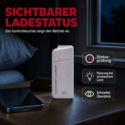Tragbares Notfall-Ladegerät für Mobiltelefone – Powerbank mit AA-Batterien und LED-Taschenlampe