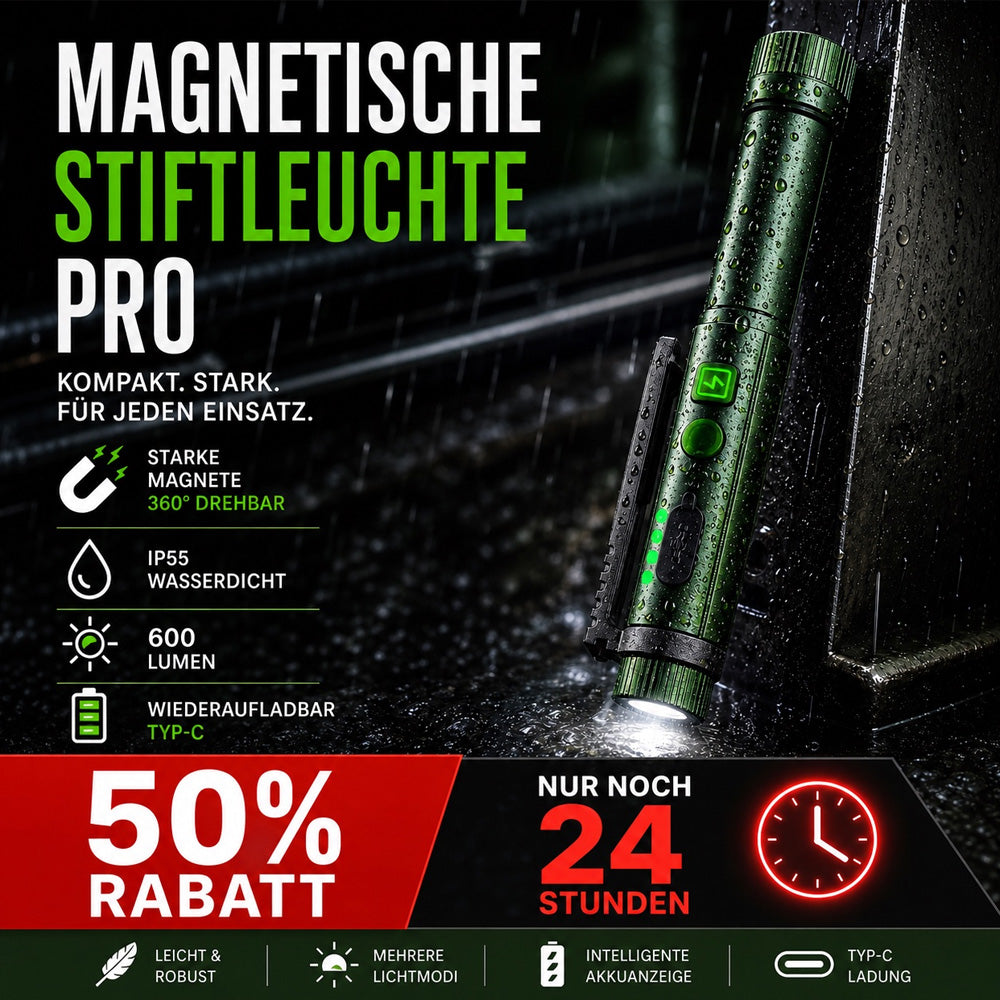 🧲🔦Multifunktionale, stiftförmige Arbeitsleuchte mit starkem Magnetfeld🧲