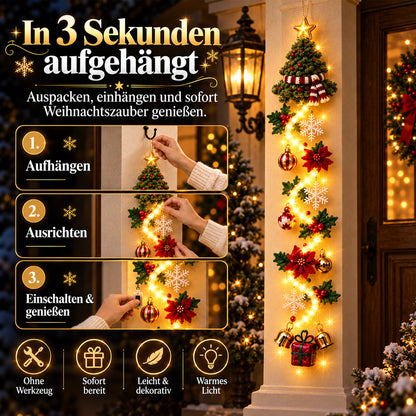⏳ Letzter Tag! 49 % Rabatt – 🎄✨🎅 MerryCascade™ Leuchtender Weihnachtstürhänger